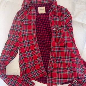 Hollister Red Plaid Shirt